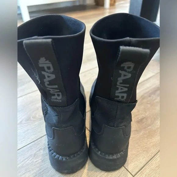 Pajar Black Lug-Sole Chelsea Ankle Boots - Picture 5 of 8